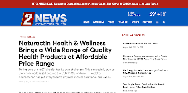 2 News Naturactin Health and Wellness