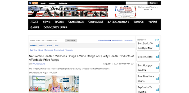 Antlers America Naturactin Health and Wellness
